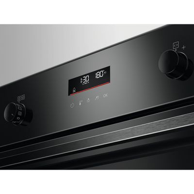 AEG 6000 BPK556260B SteamBake Pyrolytic Built-In Electric Single Oven Black
