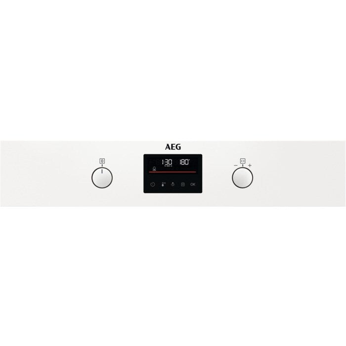 AEG 6000 Series BEB335061W Surround Cook Electric Single Built in Oven with Retractable Dials in White