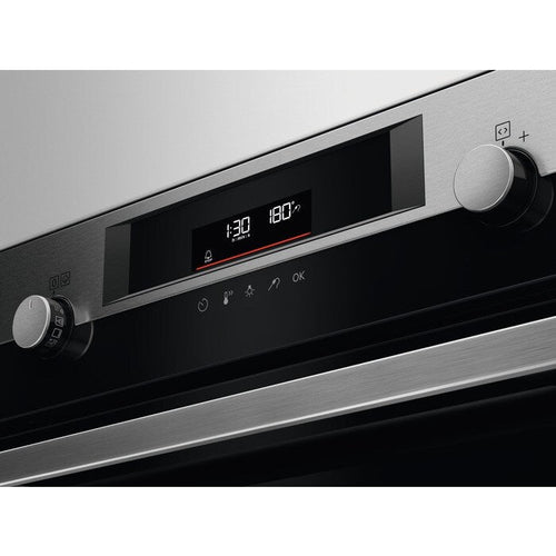 AEG 6000 Series BPE556060M Steam Bake Electric Single Built in Oven with Retractable Dials in Steinless Steel