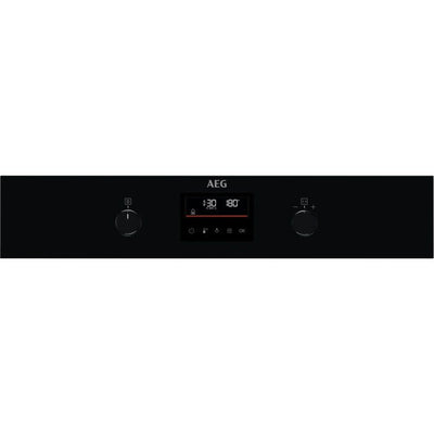 AEG 6000 Series BPK355061B Steam Bake Electric Single Built in Oven with Retractable Dials in Black