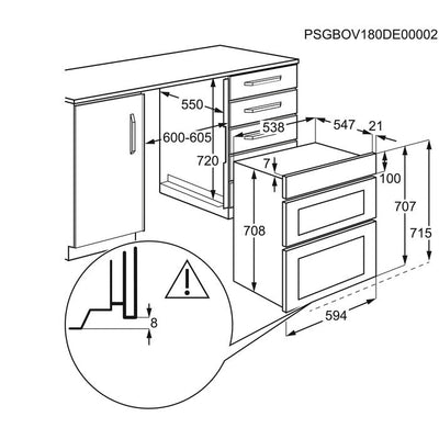 AEG 6000 Series DUB535060B SurroundCook Built Under Electric Double Oven in Black