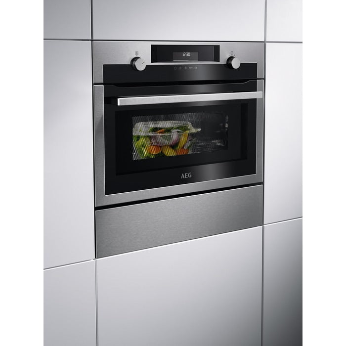 AEG 6000 Series KME525860M Solo Microwave & Grill Compact Built in Microwave Oven Stainless Steel