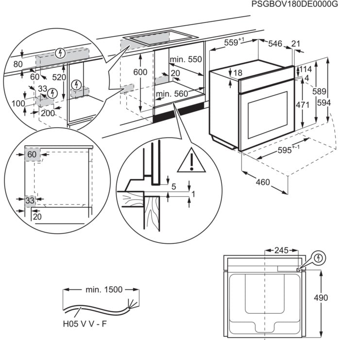AEG 7000 Series BSK978330B Steam Crisp Electric Single Built in Oven with Command Wheel