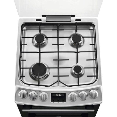 AEG CGX1130ACM 55cm Freestanding Gas Cooker with Double Oven in Stainless Steel