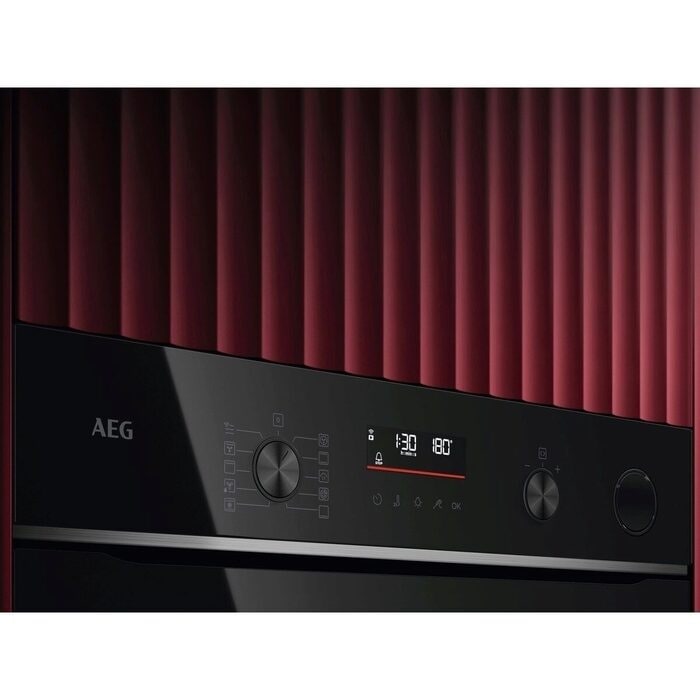 AEG TR6PB521SB Electric Built in Single Oven with Retractable Dials Black