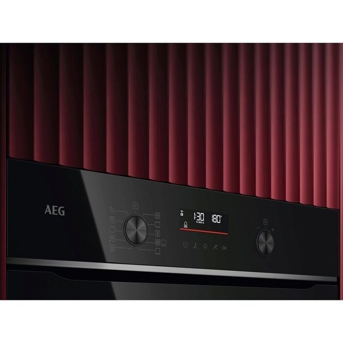 AEG TS6PB521AB Electric Built in Single Oven with Retractable Dials Black