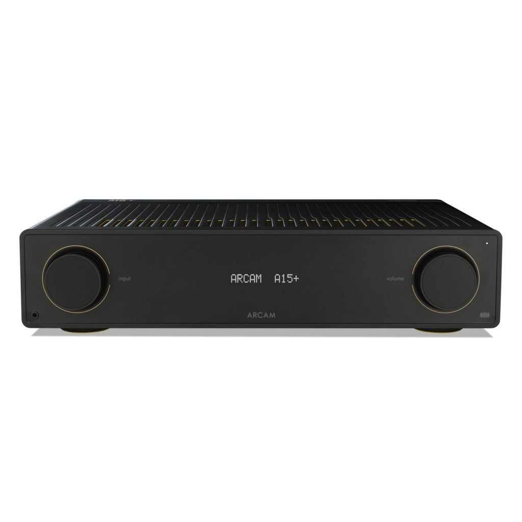 Arcam A15+ Integrated Amplifier Black with JBL 4309 Studio Monitor Bookshelf Speakers Walnut Pair