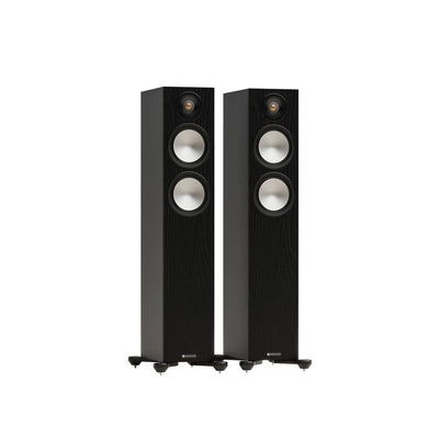 Arcam A15+ Integrated Amplifier with Monitor Audio Bronze 300 7G Floorstanding Speakers Pair - Black