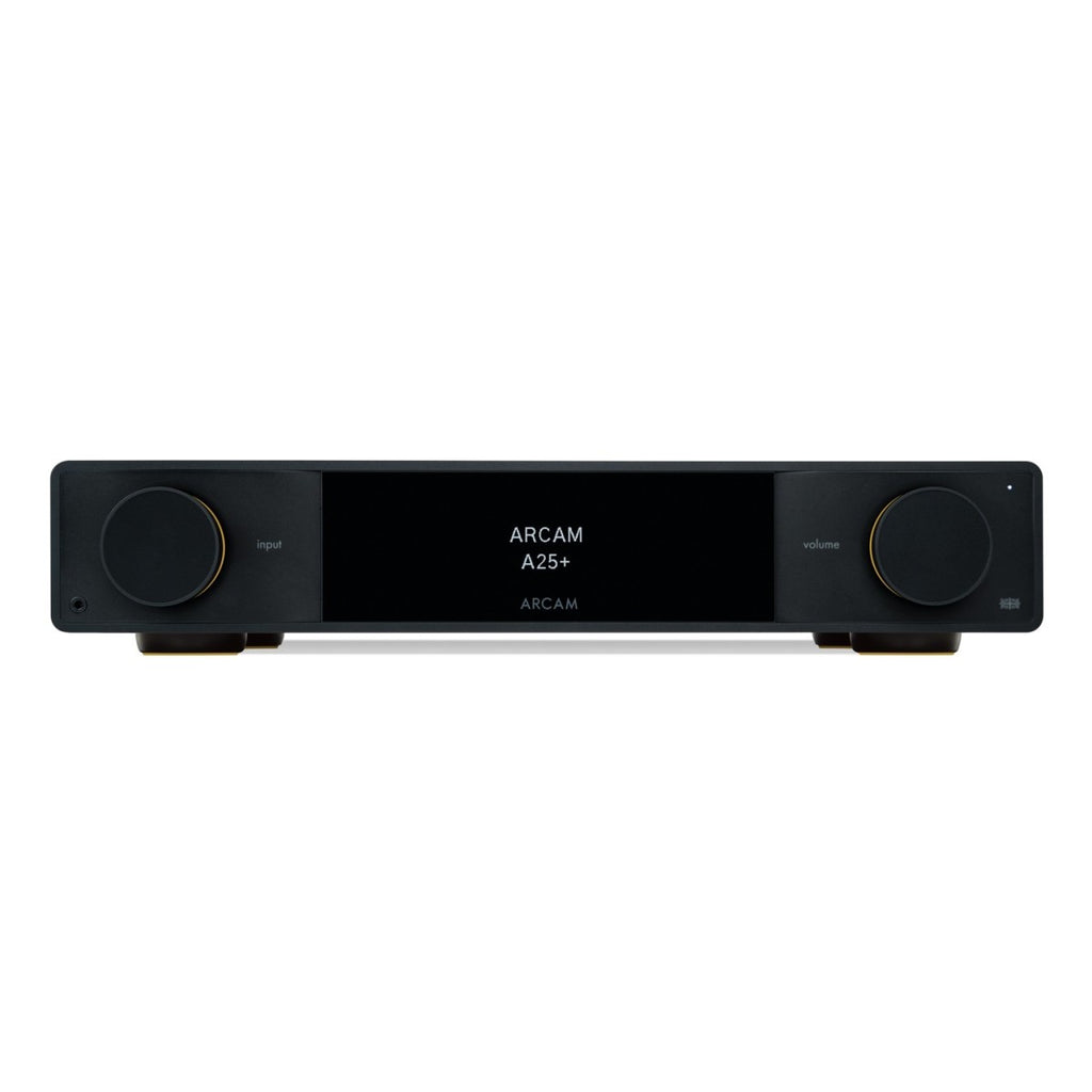 Arcam A25+ Integrated Amplifier Black with JBL 4309 Studio Monitor Bookshelf Speakers Walnut Pair