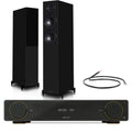 Arcam A5+ Integrated Amplifier with Wharfedale Diamond 12.4i Floorstanding Speakers Pair - Black