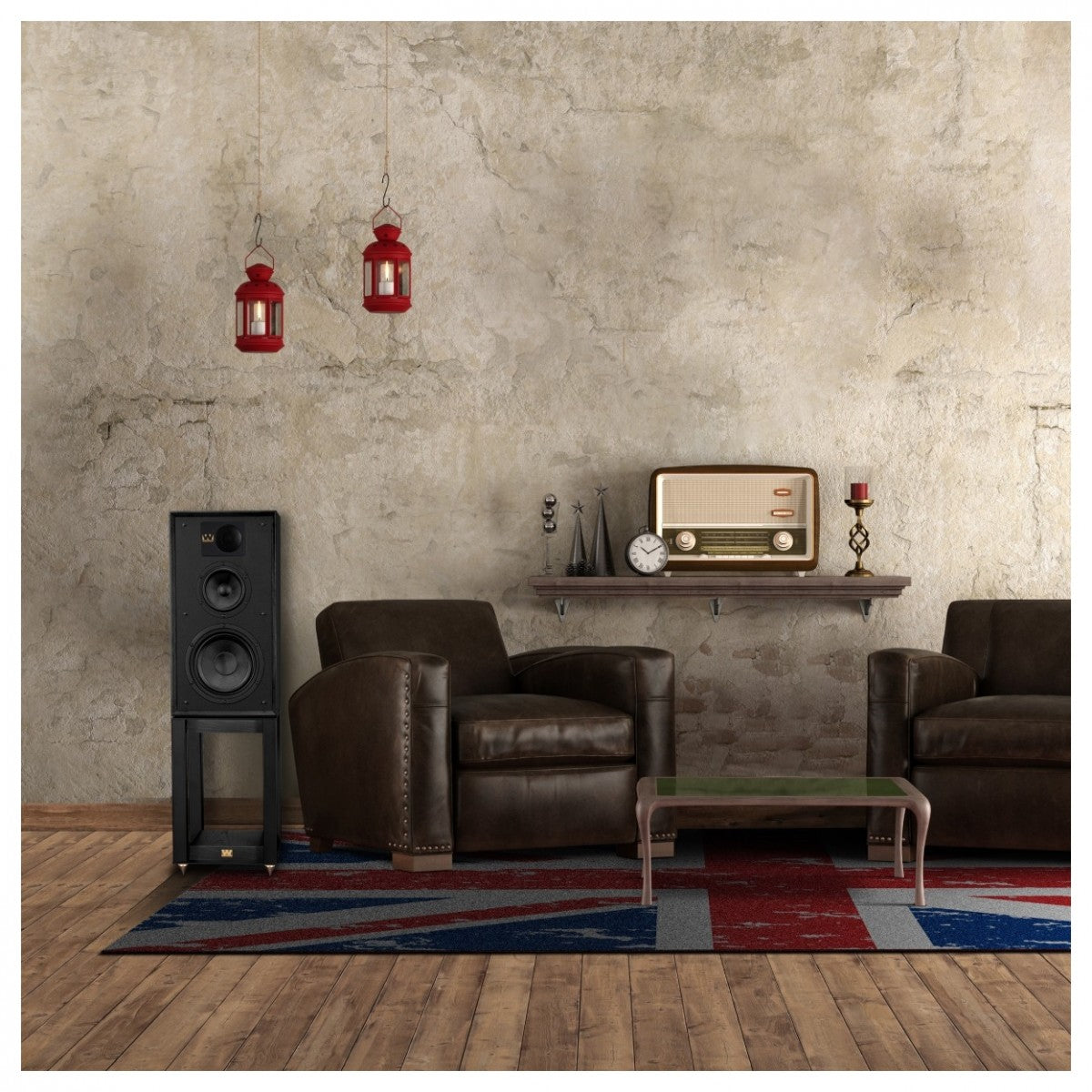 Arcam A5+ Integrated Amplifier with Wharfedale Linton Heritage Standmount Speakers with Matching Stands - Black