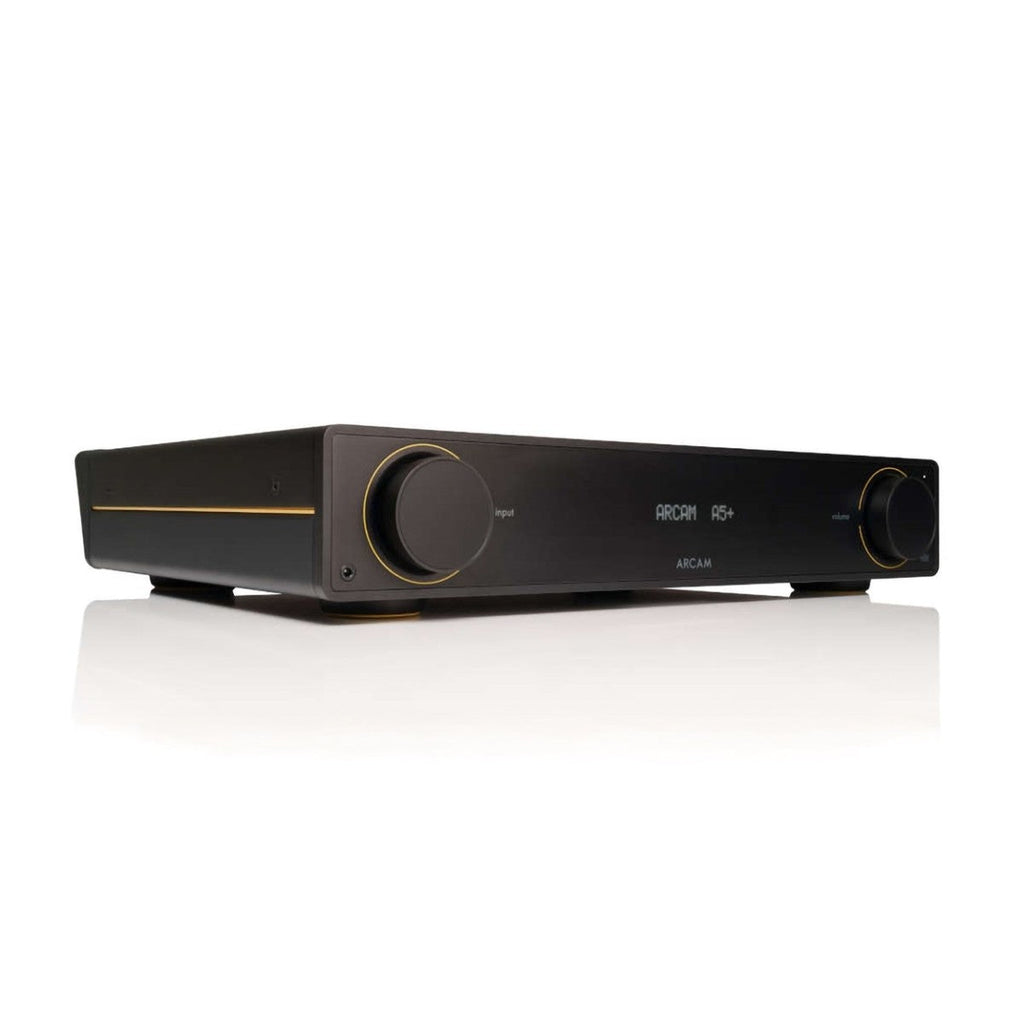 Arcam A5+ Integrated Amplifier with Wharfedale Super Denton Heritage Bookshelf Speakers Pair - Black