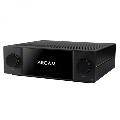 Arcam Radia SA45 Streaming Amplifier with Wharfedale Linton Heritage Standmount Speakers with Matching Stands - Black