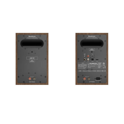 Audio Pro A28 W Wireless Multiroom Active Bookshelf Speakers Pair - Walnut