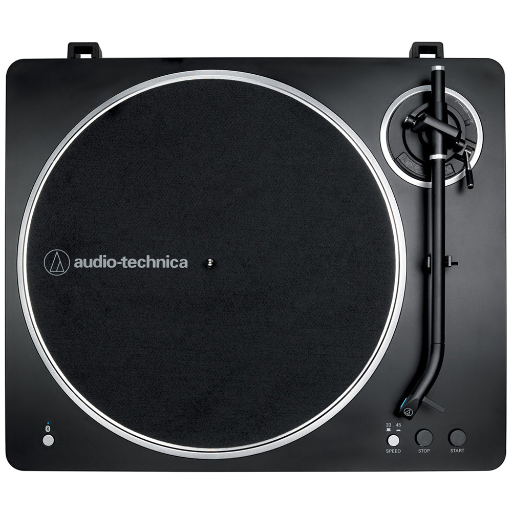 Audio Technica AT-LP70XBT Fully Automatic Bluetooth Wireless Turntable and Ruark MR1 MK3 Active Bluetooth Speakers with Built-in MM Phono Preamp Black