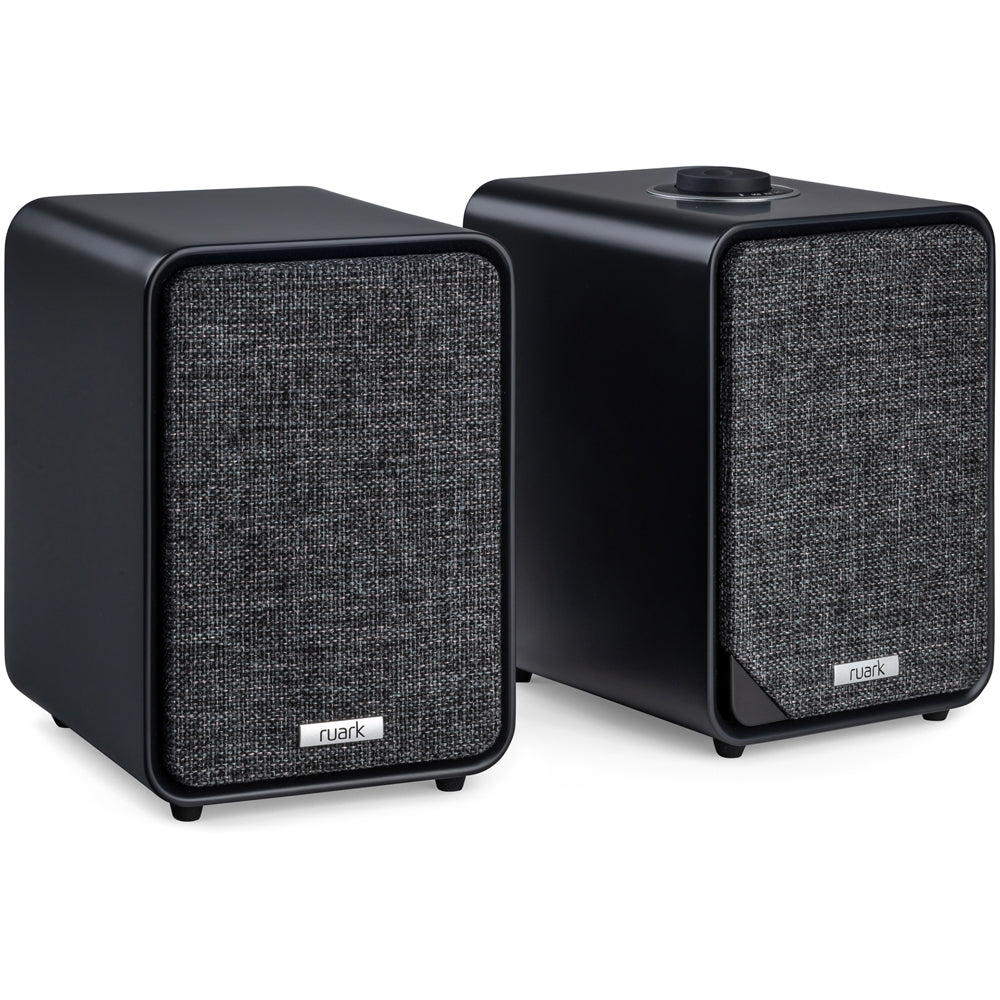Audio Technica AT-LP70XBT Fully Automatic Bluetooth Wireless Turntable and Ruark MR1 MK3 Active Bluetooth Speakers with Built-in MM Phono Preamp Black