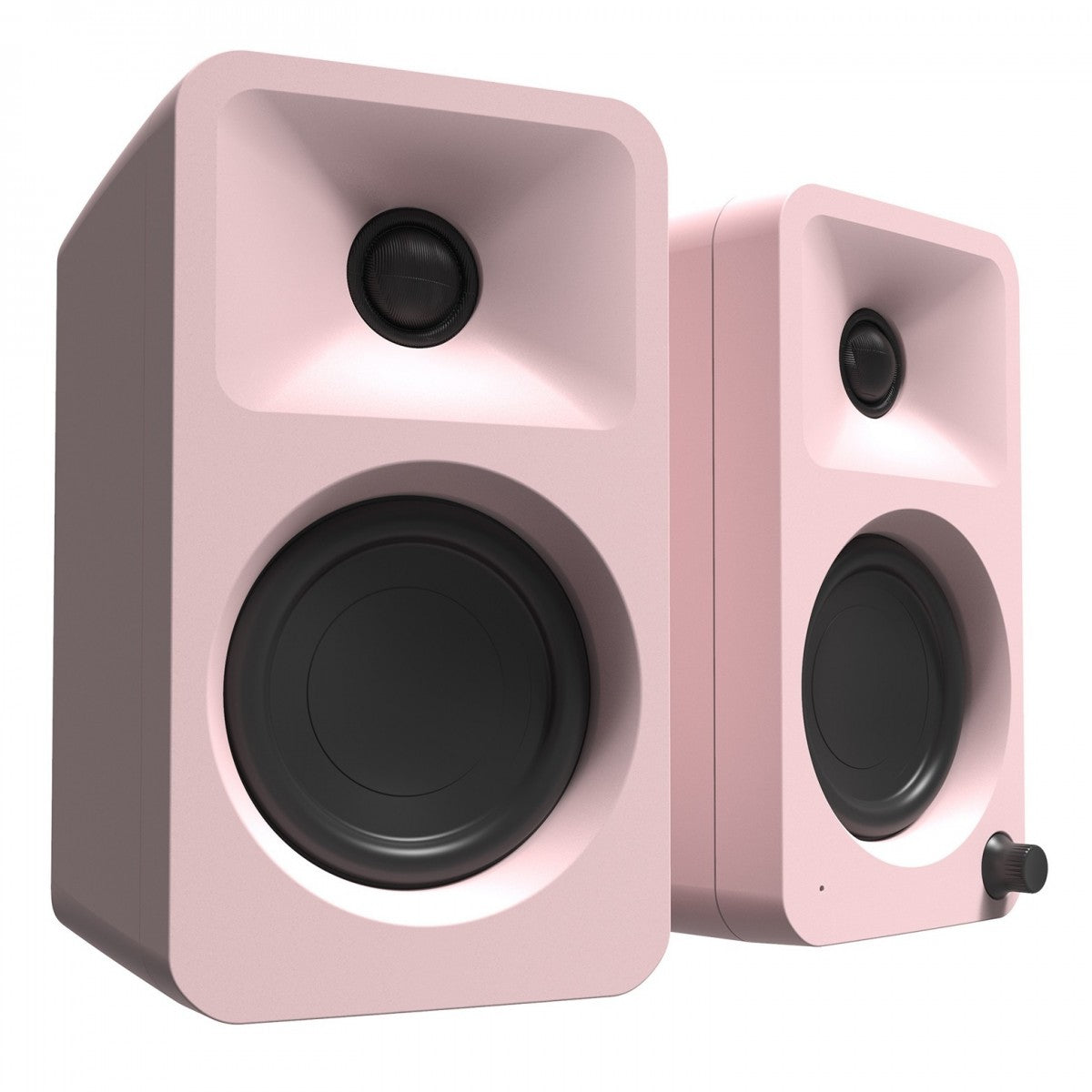 Audio Technica AT-LP70XBT Fully Automatic Bluetooth Wireless Turntable White with Kanto ORA 100W Powered Reference Speakers Pink HiFi Package