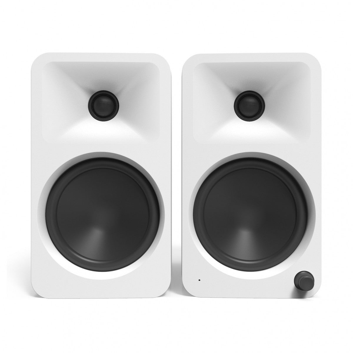 Audio Technica AT-LP70XBT Fully Automatic Bluetooth Wireless Turntable with Kanto ORA4 140W Powered Reference Speakers HiFi Package White