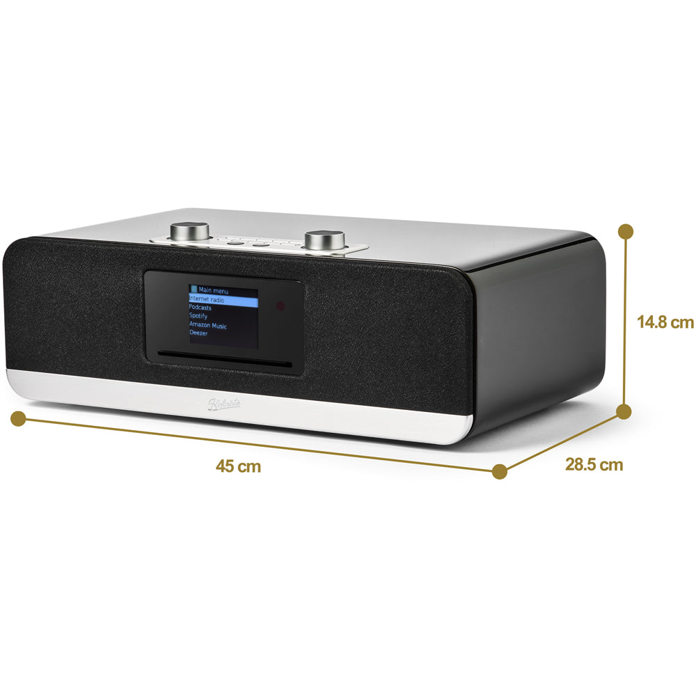 Audio Technica AT-LP70XBT Fully Automatic Bluetooth Wireless Turntable with Roberts Stream 67L All In One Smart Music System Black