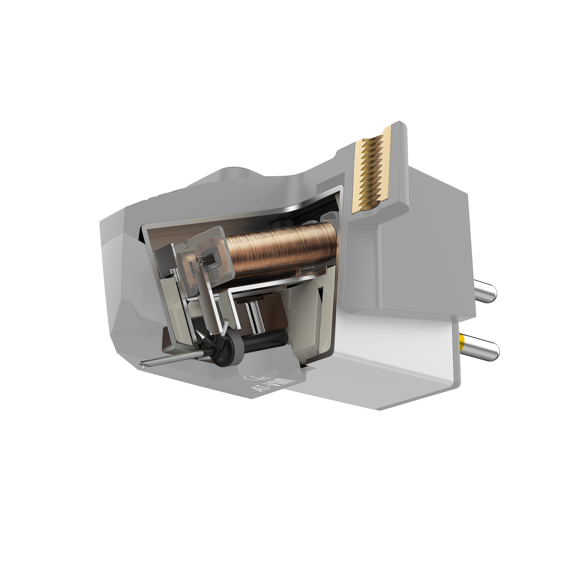 Audio Technica AT-VM95C/H VM95 Series Conical Stereo Cartridge on AT-HS6 Headshell