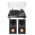 Audio Technica ATLP120XBTUSB Bluetooth Turntable with Klipsch R-40PM Powered Bluetooth Speakers Pair Hi-Fi Package