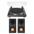 Audio Technica ATLP60X Automatic Turntable with Klipsch R40PM Powered Bluetooth Speakers Pair Hi-Fi Package