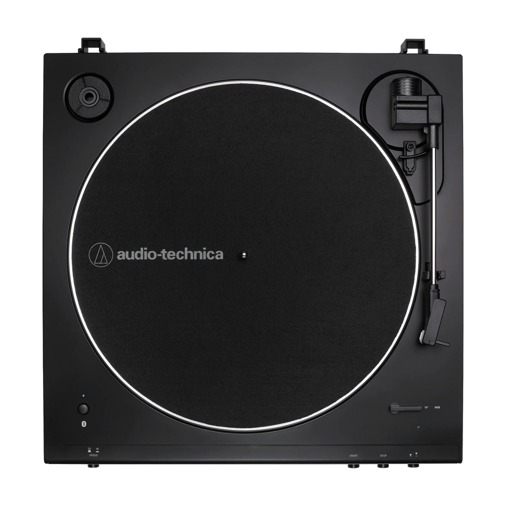 Audio Technica ATLP60XBT Fully Automatic Bluetooth Wireless Turntable with AT-SP3X Powered Bookshelf Speakers HiFi Package Black