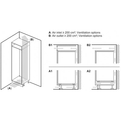 Bosch KIR21NSE0 Series 2 Fully Integrated Larder Fridge with Sliding Hinge - E Rated