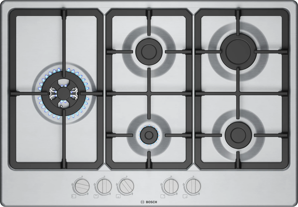 Bosch Series 4 PGM7B5K90 75cm Gas Hob Stainless Steel
