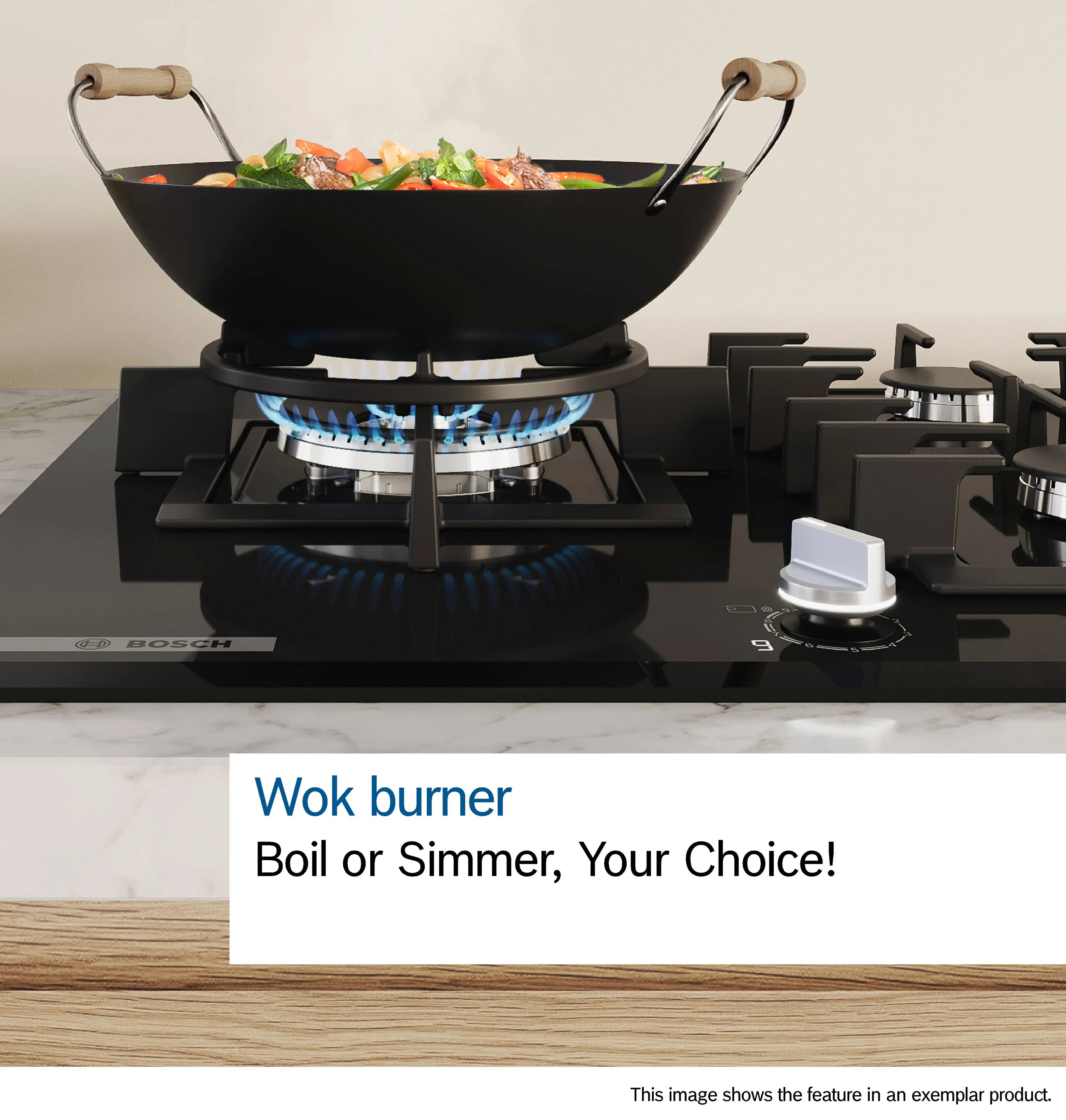 Bosch Series 6 PCQ7A5I90 75cm Gas Hob Stainless Steel