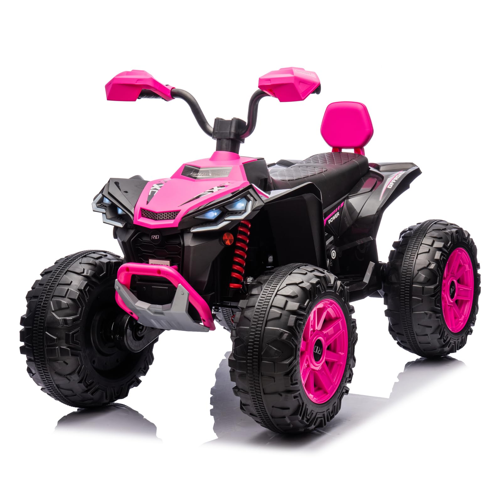 Garvee Ride - P Series: 24V 2-Seater Ride On ATV for Kids - 4-Wheel Battery Powered, High/Low Speed Modes, LED Lights, Music & Horn, Durable Wear-Resistant Wheels, Safe Non-Toxic Material, Outdoor Adventure - Pink