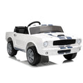 Garvee Ride - P Series: 24V 2 Seater Ride On Electric Car Shelby GT350 with Remote Control, Safety Belt, LED Lights, 2 Speeds, White - Kids Outdoor Fun