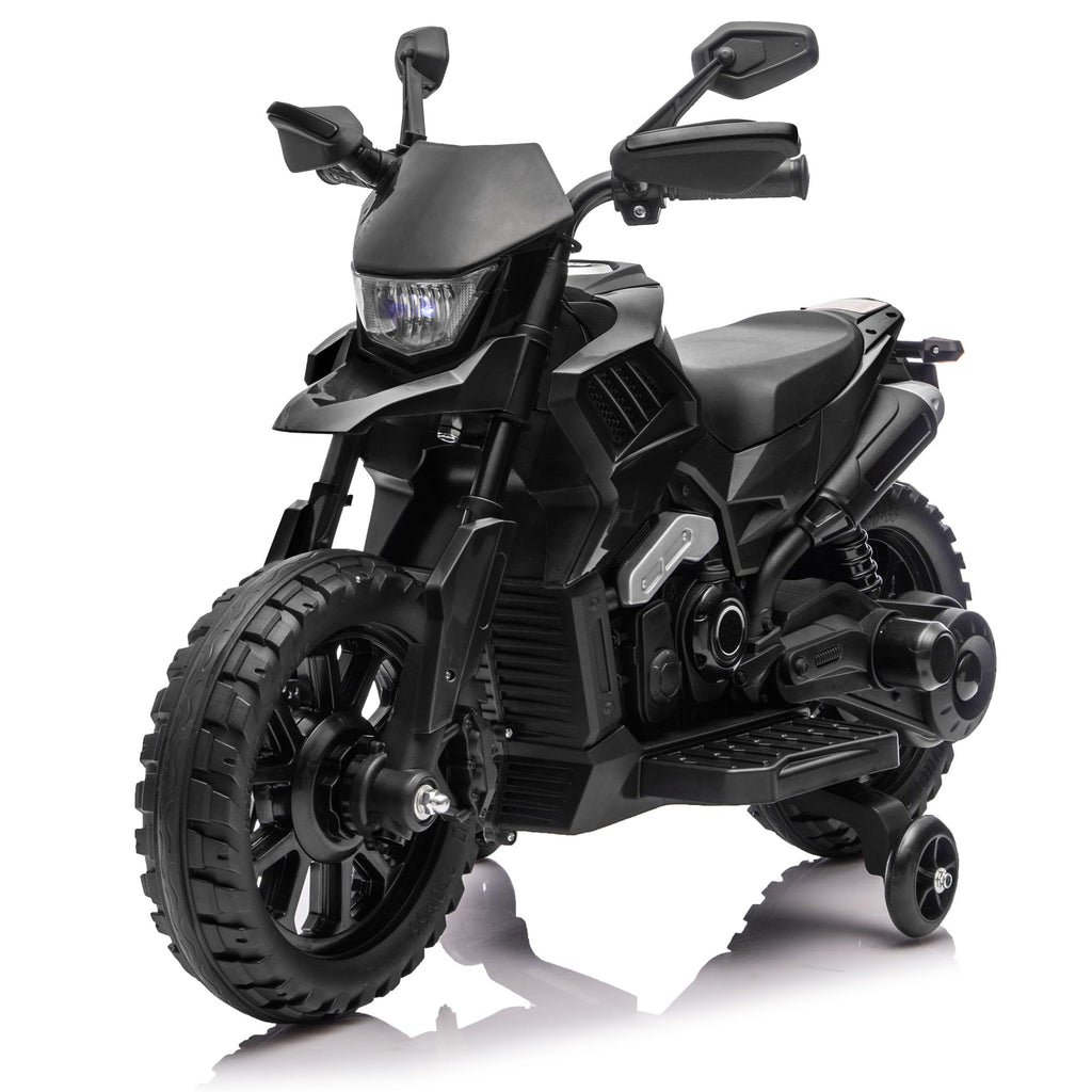Garvee 6V Kids Electric Motorcycle with Training Wheels, Adjustable Speed 2-5 MPH, Durable Battery-Powered Ride-On Bike, Headlight & Music, Safe for Toddlers Outdoor Play