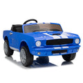 Garvee Ride - P Series: 24V 7AH 2-Seater Ride-On Electric Car Shelby GT350 Licensed Model with Remote Control, 2 Speeds, Safety Belt, LED Lights, Music, Blue for Kids 3+