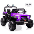 Garvee 12V Kids Electric Ride-On Truck – Dual 550W Motors, 3 Speeds, Remote Control, Spring Suspension, LED Lights, Music Player, Safety Belt – Battery Powered Car for Kids Ages 3-8, Purple