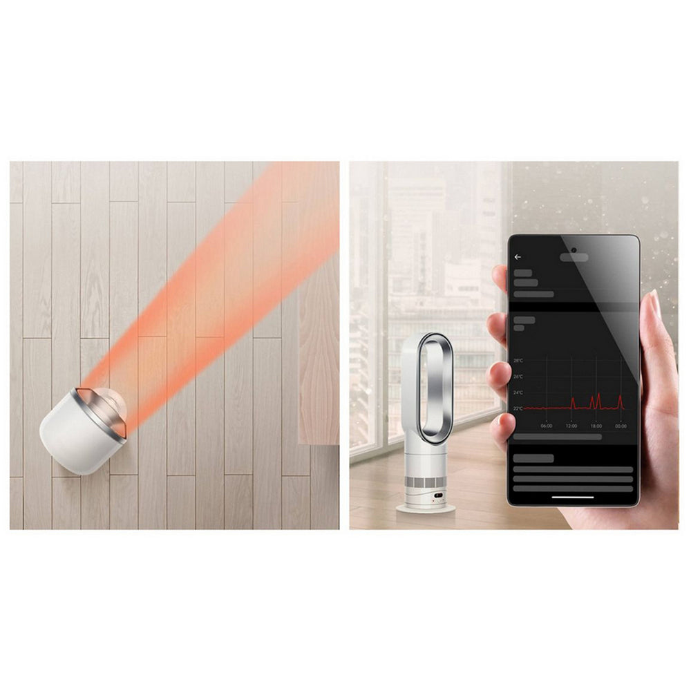 Dyson HF1 Hot+Cool Remote Link Pre-heat heater and Cooling Fan White Nickel