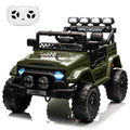 Garvee Ride - P Series: 12V Electric Ride on Truck Car For Kids Age 3+, Remote Control, Twin 25W Motors 3.1MPH Max Speed, Bluetooth USB Music Player, 4 Wheels Suspension LED Lights Safety Belt, Gift for Boy & Girl - Green