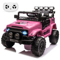 Garvee Ride - P Series: 12VElectric Ride on Truck Car For Kids Age 3+, Remote Control, Twin 25W Motors 3.1MPH Max Speed, Bluetooth USB Music Player, 4 Wheels Suspension LED Lights Safety Belt, Gift for Boy & Girl - Pink