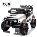 Garvee Ride - P Series: 12VElectric Ride on Truck Car For Kids Age 3+, Remote Control, Twin 25W Motors 3.1MPH Max Speed, Bluetooth USB Music Player, 4 Wheels Suspension LED Lights Safety Belt, Gift for Boy & Girl - White