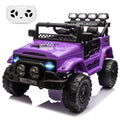 Garvee Ride - P Series: 12VElectric Ride on Truck Car For Kids Age 3+, Remote Control, Twin 25W Motors 3.1MPH Max Speed, Bluetooth USB Music Player, 4 Wheels Suspension LED Lights Safety Belt, Gift for Boy & Girl - Purple