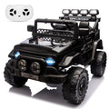 Garvee Ride - P Series: 12VElectric Ride on Truck Car For Kids Age 3+, Remote Control, Twin 25W Motors 3.1MPH Max Speed, Bluetooth USB Music Player, 4 Wheels Suspension LED Lights Safety Belt, Gift for Boy & Girl -Black