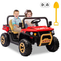 Garvee Ride - P Series: 24v Ride On Dump Truck, 2 Seater Electric Ride On Car Toy for Kids, Battery Powered UTV with 4x35W Motors, Shovel, Bluetooth, Remote Control, Music, LED Lights for Boys & Girls - Red
