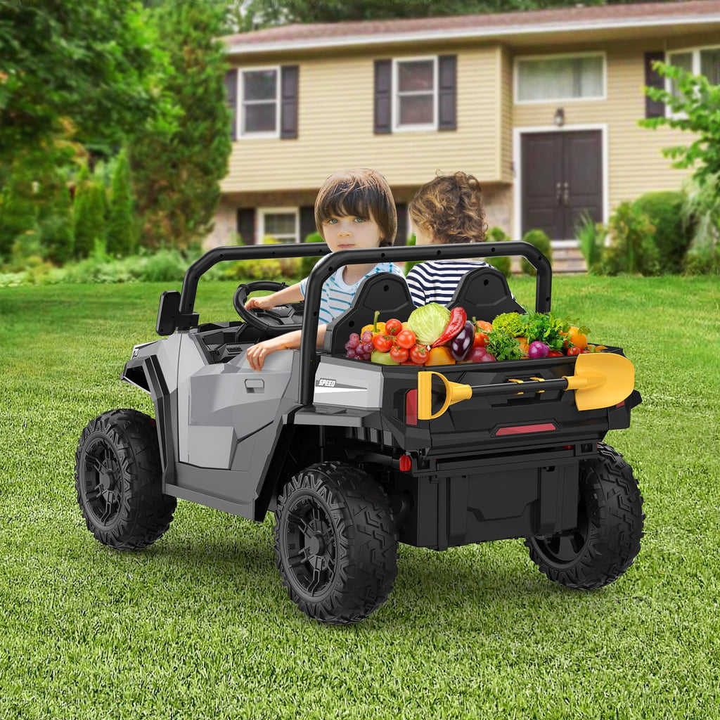 Garvee Ride - P Series: 24V Ride On Dump Truck for Big Kids, 4x4 Electric Car with Remote Control, Shovel, Bluetooth & Music, 24v Ride On Toys, Truck Car, Kids Electric Ride