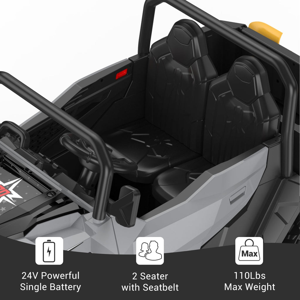 Garvee Ride - P Series: 24V Ride On Dump Truck for Big Kids, 4x4 Electric Car with Remote Control, Shovel, Bluetooth & Music, 24v Ride On Toys, Truck Car, Kids Electric Ride