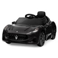 Garvee Ride - P Series: 12V Battery Powered Motorized Car for Kids with Remote Control, Spring Suspension, Double Doors, Bright Lights, 4 Wheel Electric Vehicle, Black
