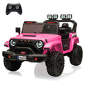 Garvee Ride - P Series: 24V Ride On Car, 4WD 2 Seater Kids' Electric Vehicle Truck with Remote Control, Adjustable Footwell Ride On Truck, 3 Speeds, Led Lights, Bluetooth, Pink