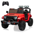 Garvee Ride - P Series: 24V Ride On Car, 4WD 2 Seater Kids' Electric Vehicle Truck with Remote Control, Adjustable Footwell Ride On Truck, 3 Speeds, Led Lights, Bluetooth, Red