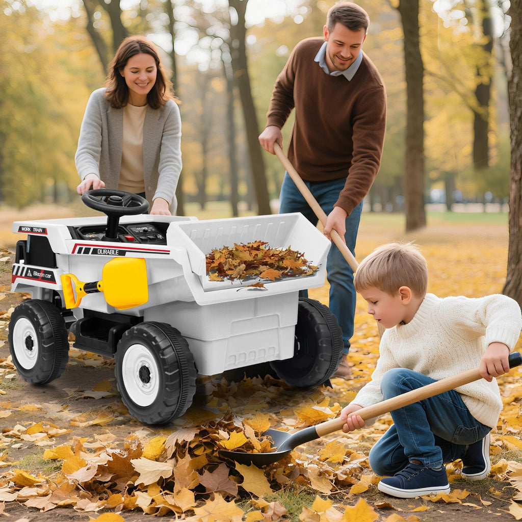 Garvee Ride - P Series: 12V Kids Ride On Dump Truck Electric Car Toy with Remote Control, Auto Dump Bed & Shovel, 12V Battery, LED Lights, Music, for Toddlers Outdoor Play