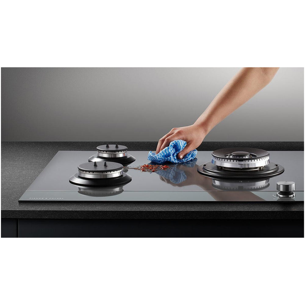 Fisher and Paykel CG603DLPGB4 Series 9 60cm 3 Burner Gas Hob Black Glass