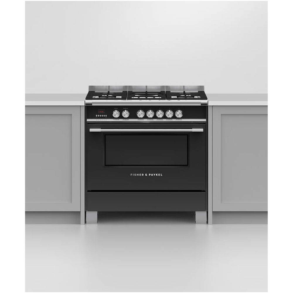 Fisher and Paykel OR90SCG4B1 Series 7 Classic Dual Fuel Range Cooker With Single Oven Black